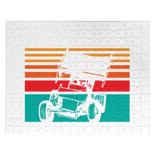 Sprint Car Racing, sprint car, dirt track racers Jigsaw Puzzles