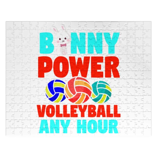 Easter Volleyball Bunny Holiday Rabbit Sport Jigsaw Puzzles