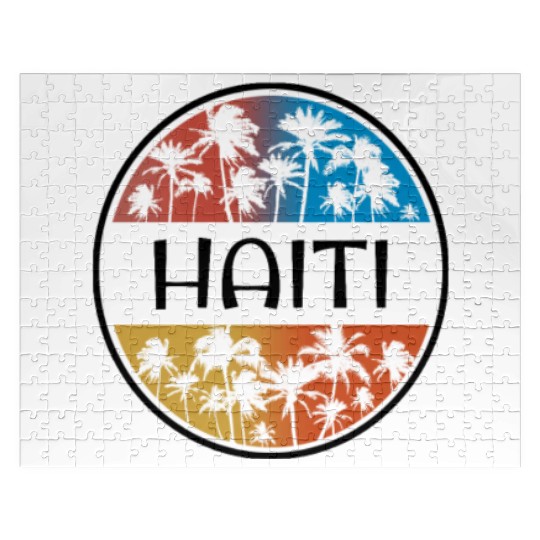 Haiti Palm Tree Stylish Vacation Souvenir Jigsaw Puzzles
