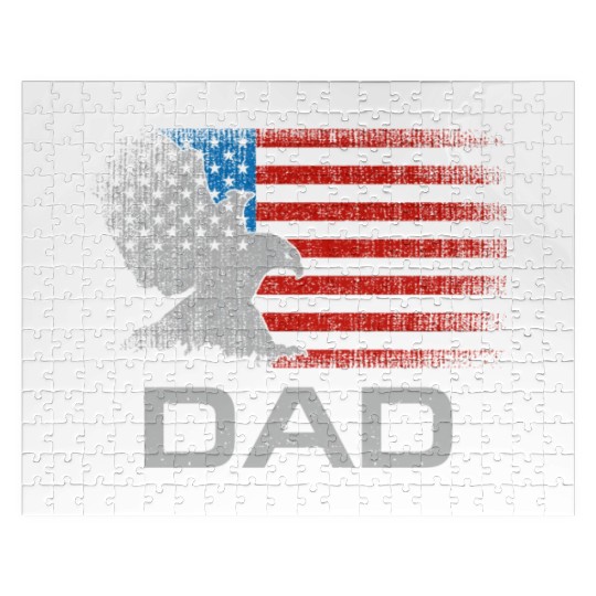 Dad US American Flag For Men Father's Day Husband Jigsaw Puzzles