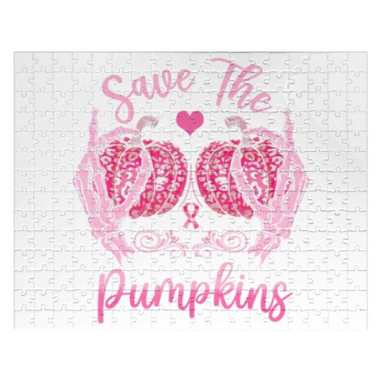 Save Your Pumpkins Leopard Breast Cancer Awarenes Jigsaw Puzzles