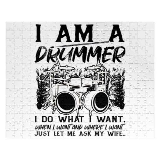 Funny Drum Player Drummer Musician Funny Drum Play Jigsaw Puzzles
