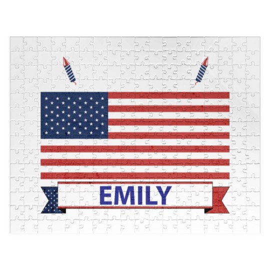 Team Emily USA American Flag Stars Jigsaw Puzzles