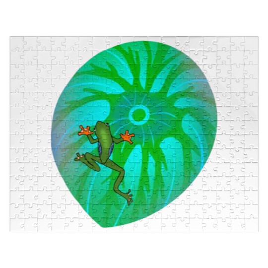 Frog on a Leaf Jigsaw Puzzles