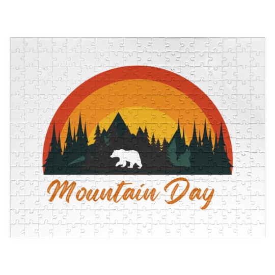 mountain day, bear lover, forest mountain, bear Jigsaw Puzzles