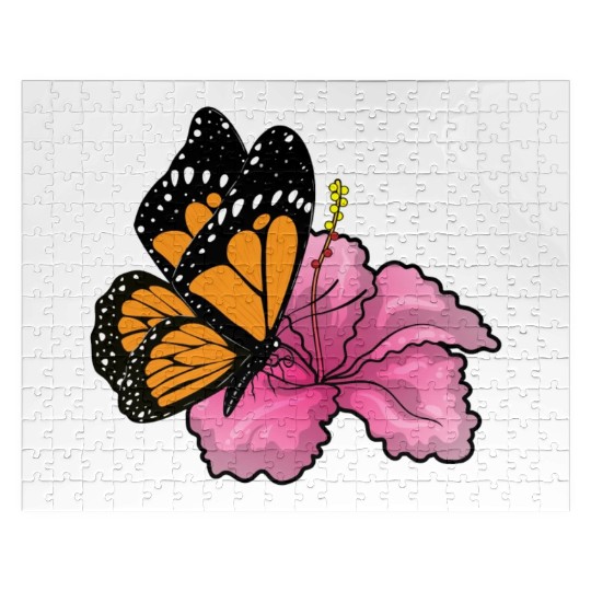 Butterfly Hibiscus Flower Jigsaw Puzzles