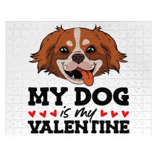 My Dog Is My Valentine Date Cute Doggy Jigsaw Puzzles