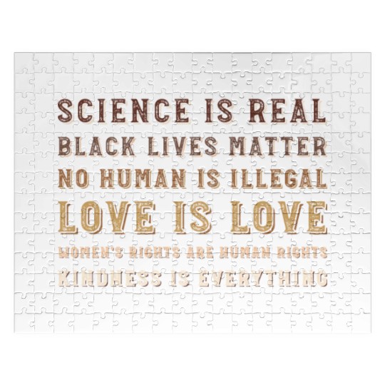 science is real black lives matter no human Jigsaw Puzzles