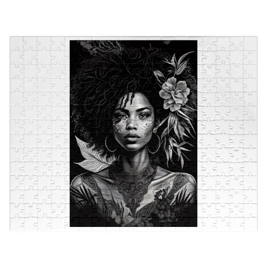Black-and-White Afrocentric Art Jigsaw Puzzles