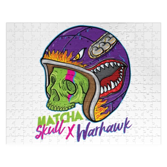 Green Skull Shark Helmet Jigsaw Puzzles