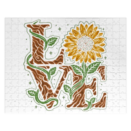 Vintage Sunflower Love Jigsaw Puzzles