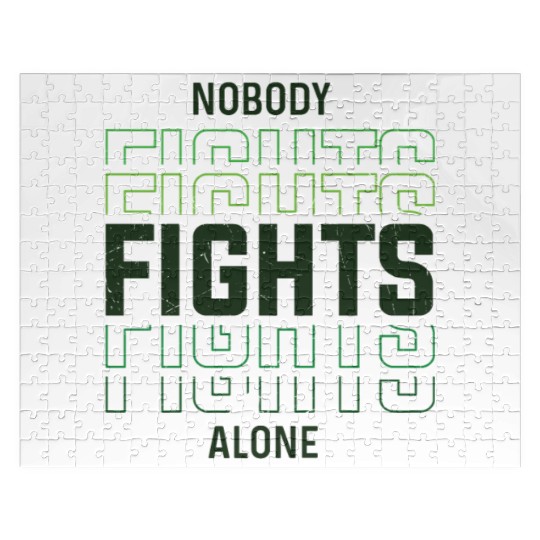 Nobody Fights Alone Green Mental Health Jigsaw Puzzles