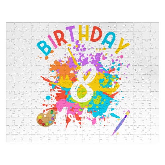 8 Year Old Birthday Art Painting Party 8th Artist Jigsaw Puzzles