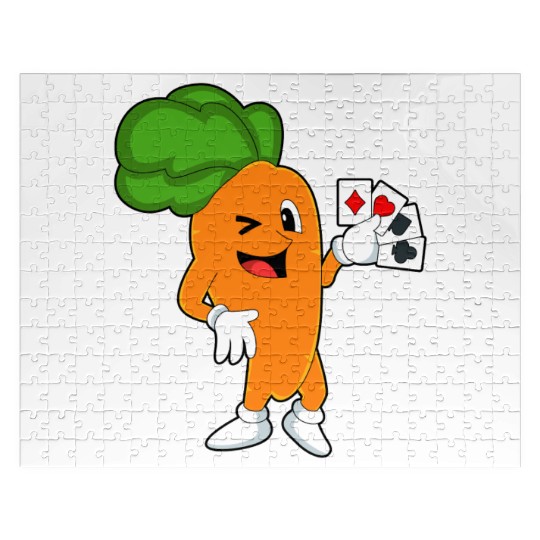 Carrot At Poker With Poker Cards Jigsaw Puzzles