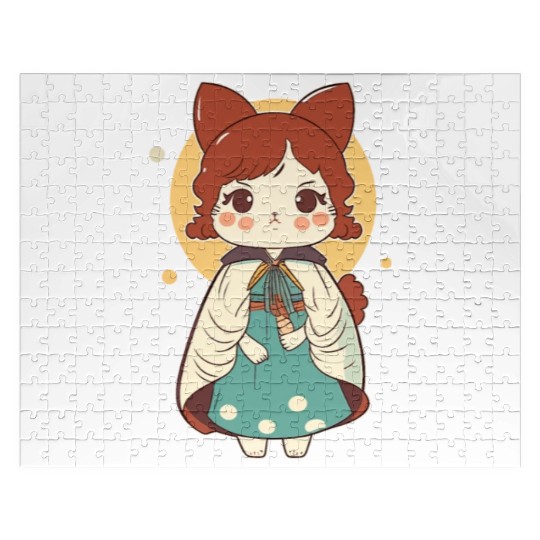 Cat Art Japanese Cat Girl Jigsaw Puzzles