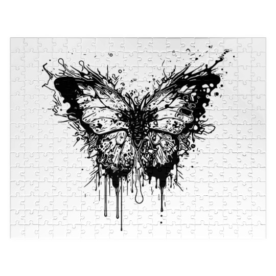 Elegant Vintage Tattoo Style Butterfly Jigsaw Puzzles
