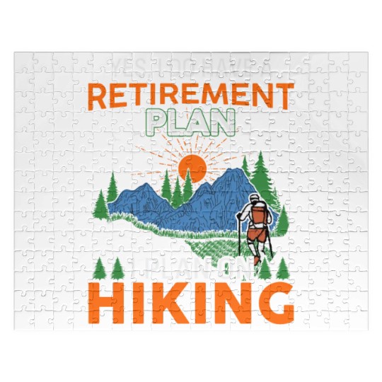 Retirement Plan Hiking Mountains Outdoors Camping Jigsaw Puzzles