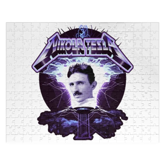 Nikola Tesla Heavy Metal Electricity by gnarly Jigsaw Puzzles