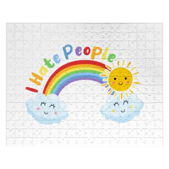 Cute Sun And Cloud I Hate People Jigsaw Puzzles