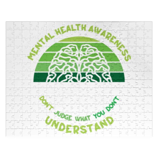 May Green Mental Health Awareness Month Brain Jigsaw Puzzles