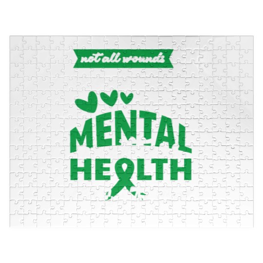May Green Mental Health Awareness End Stigma Jigsaw Puzzles