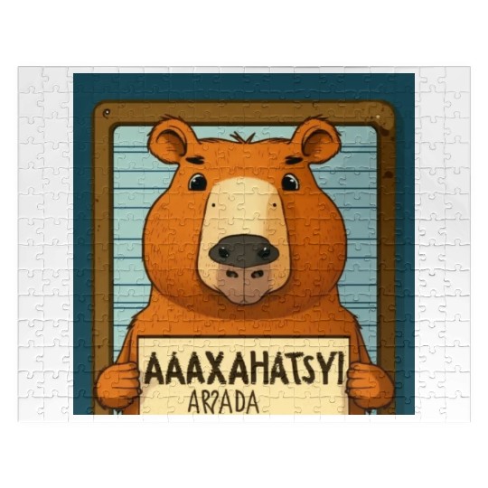 Capybara Mugshot Outlaw: Wanted for 93 Felonies Na Jigsaw Puzzles