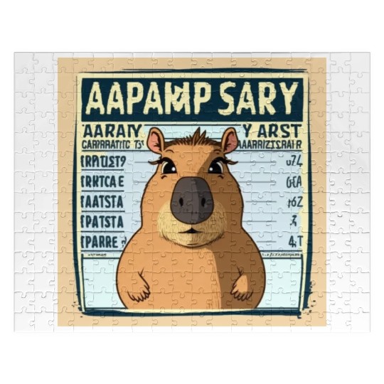 Wanted for 93 Felonies Na Capybara Mugshot Outlaw Jigsaw Puzzles