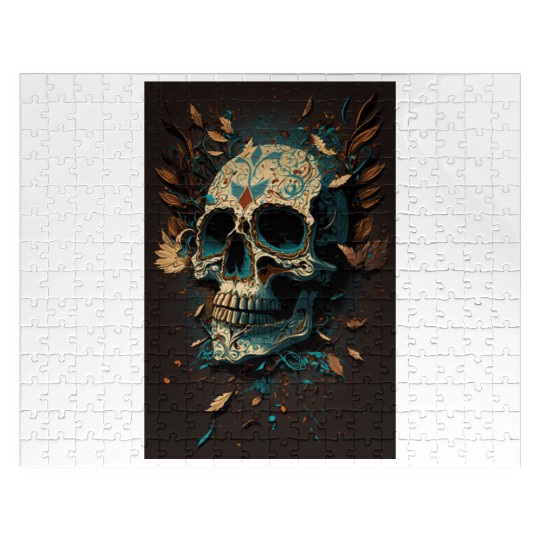 Skull Dia de los Muertos Halloween Tattoo Gift Jigsaw Puzzles