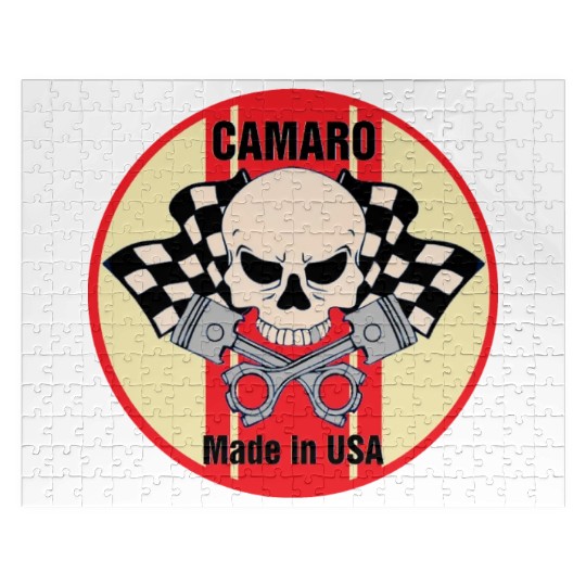 Camaro Made in USA skull & pistons Jigsaw Puzzles