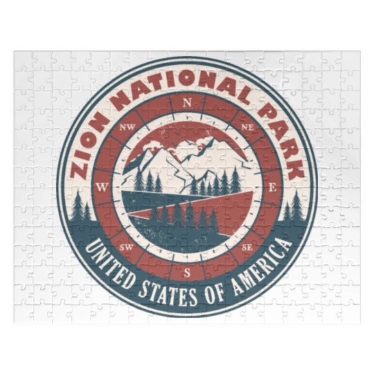 Zion National Park United States Vintage Hiking Jigsaw Puzzles