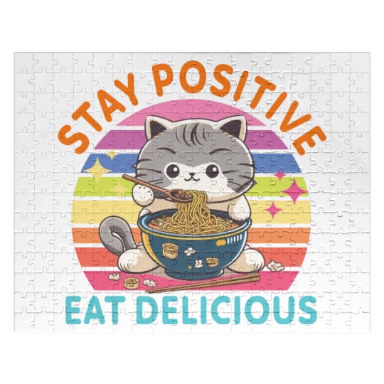 Stay positive Eat delicious Japanese Style Jigsaw Puzzles