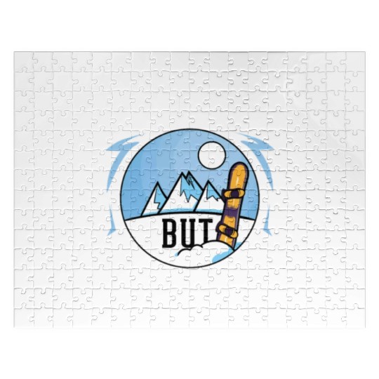 Snowboarding Mountain Funny Freestyle Snowboard Jigsaw Puzzles