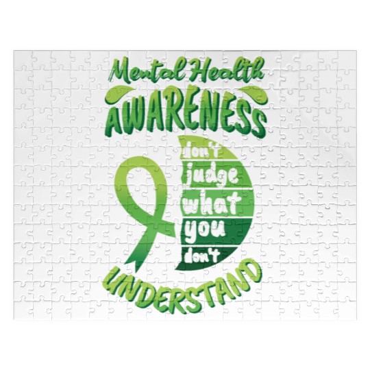 Brain May Green Mental Health Awareness Month Jigsaw Puzzles