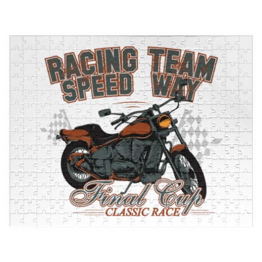 MOTORCYCLE, RACING TEAM SPEED WAY Jigsaw Puzzles