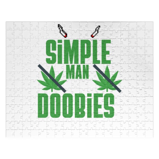 I'm A Simple Man I Like Doobies And Boobies Jigsaw Puzzles