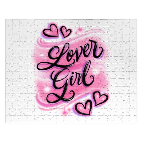 Lover Girl pink airbrush design Jigsaw Puzzles