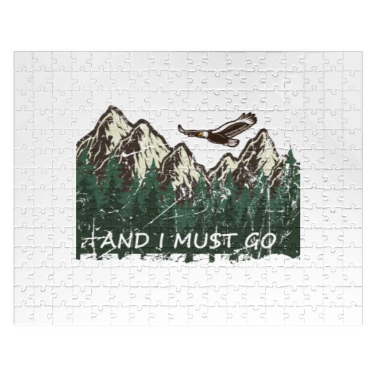 Hiker- The mountains are calling and I must go Jigsaw Puzzles