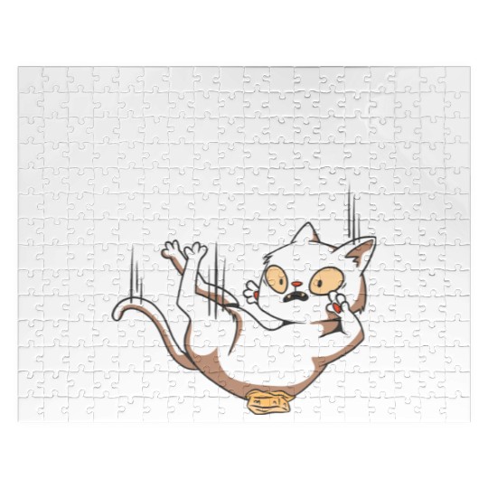 Clumsy Cat I Madafakas I White Cat Jigsaw Puzzles