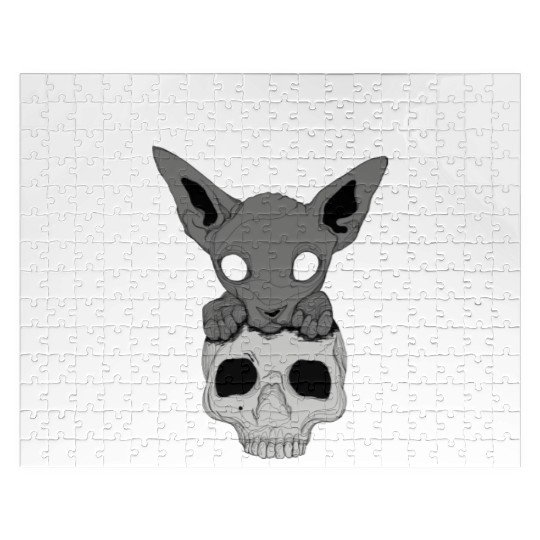 Death Cat Skull Jigsaw Puzzles