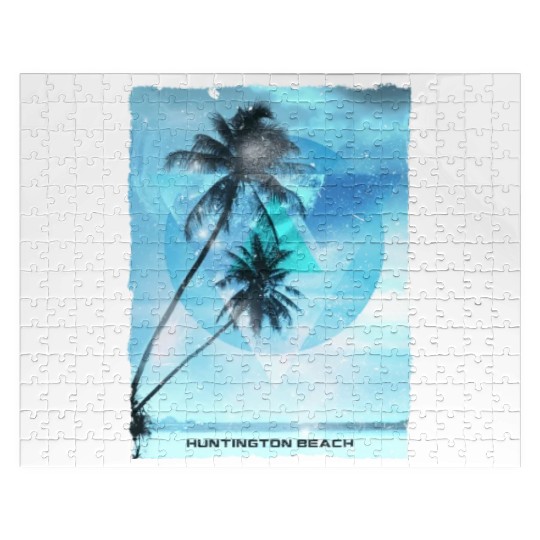 Artistic Huntington Beach California Palm Tree Jigsaw Puzzles