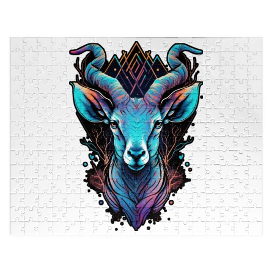 Gazelle capricorn goat mountains vacation hipster Jigsaw Puzzles