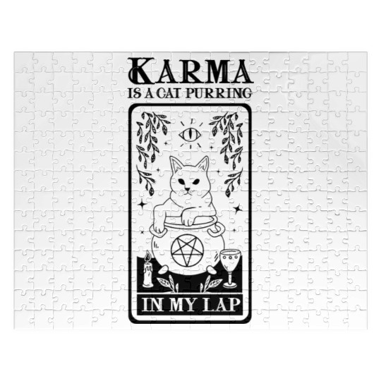 Karma is a Cat Purring in My Lap Witchcraft Tarot Jigsaw Puzzles