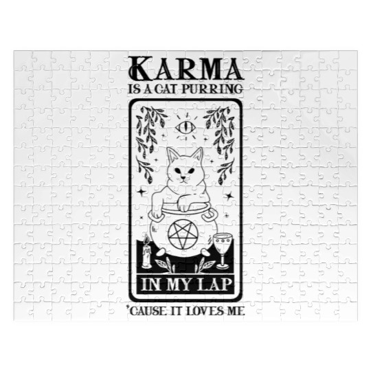 Karma is a Cat Purring in My Lap Witchcraft Tarot Jigsaw Puzzles