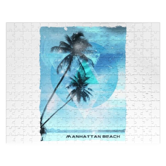 Artistic Manhattan Beach California Palm Tree Jigsaw Puzzles