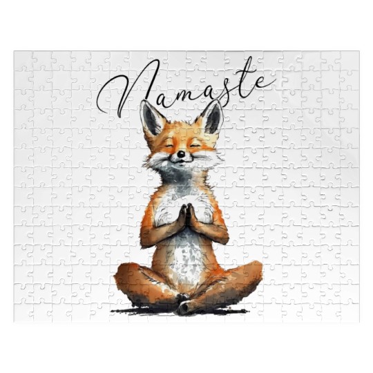 Fox Power Yoga Teacher Animal Humor Namaste Karma Jigsaw Puzzles
