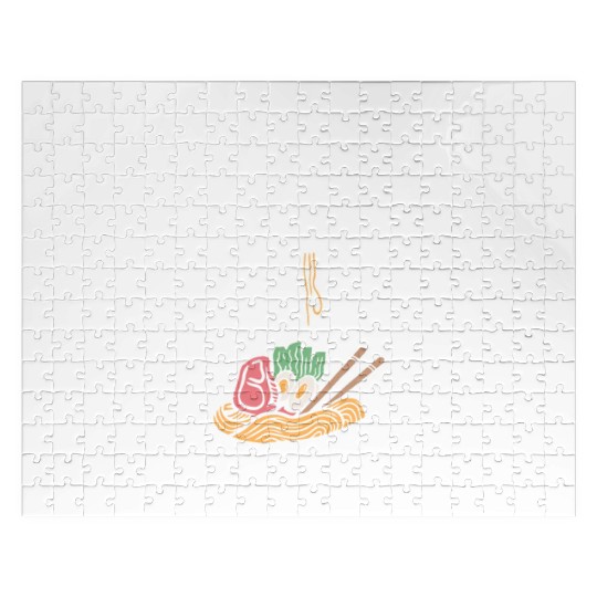 Cute Cat Eating Ramen Jigsaw Puzzles