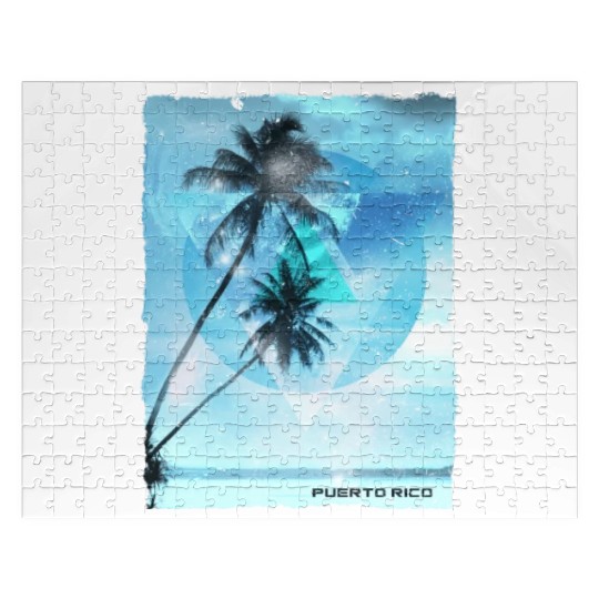 Artistic Puerto Rico Palm Tree Vacation Jigsaw Puzzles