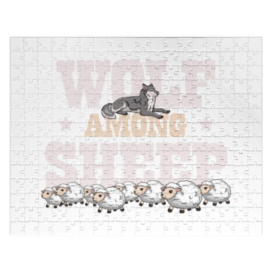 Wolf Among Sheep Wolves Animal Werewolf Wolf Lover Jigsaw Puzzles