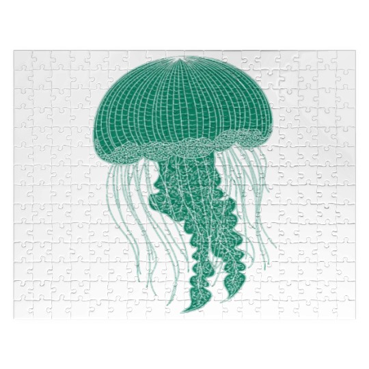 Sea life, Green Jellyfish Jigsaw Puzzles