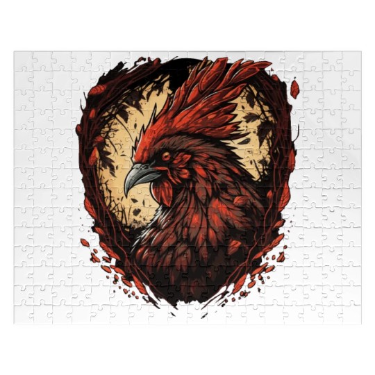 Funny Horror Chicken True Crime Farm Animal Phobia Jigsaw Puzzles